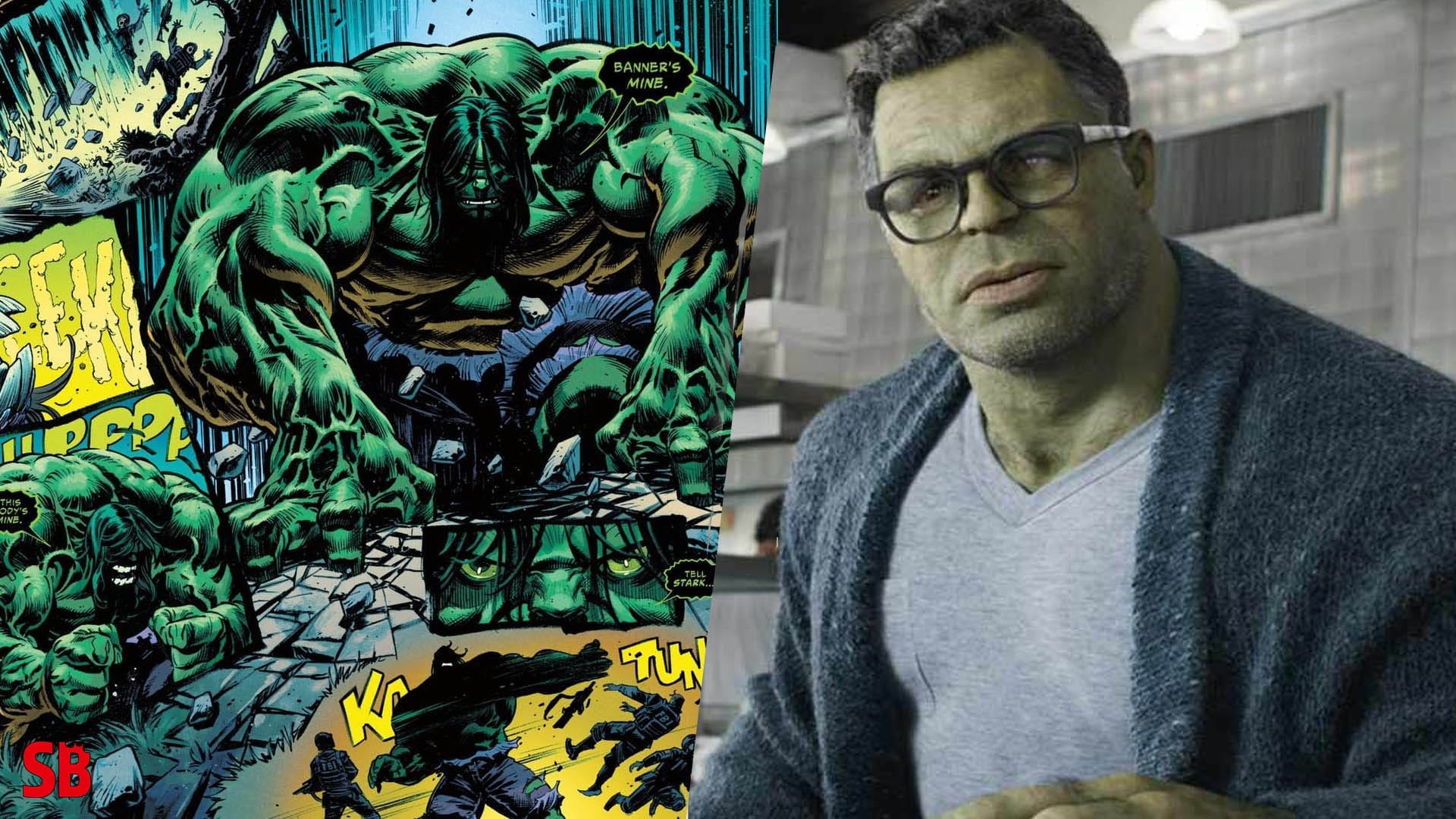 The comic versus the MCU version of the Hulk. 