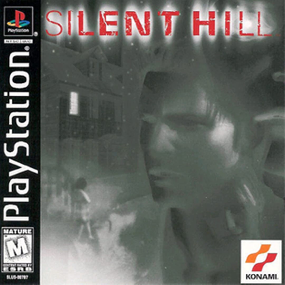 The original game case for the 1999 PlayStation video game Silent Hill. 